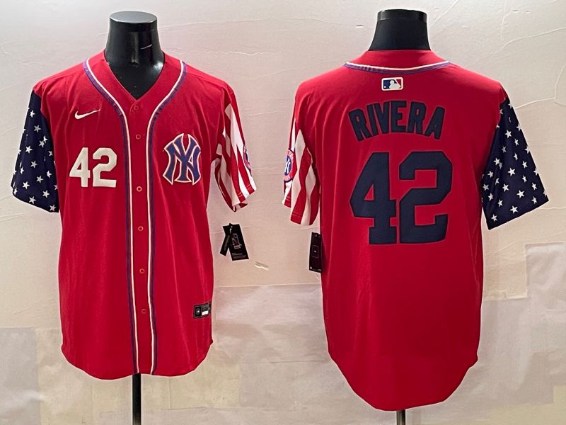 Men New York Yankees 42 Rivera Red a generation of national flags Jointly Name 2025 Nike MLB Jersey style 3